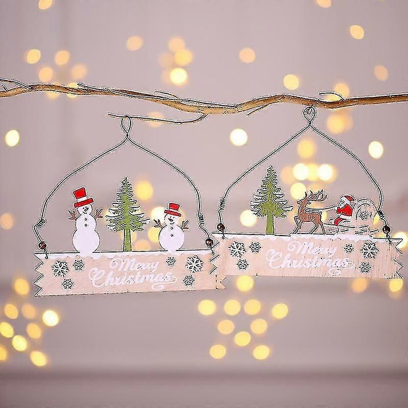 2pcs Buon Natale Esterno Portico In Legno Segni di Benvenuto - Holiday Decor