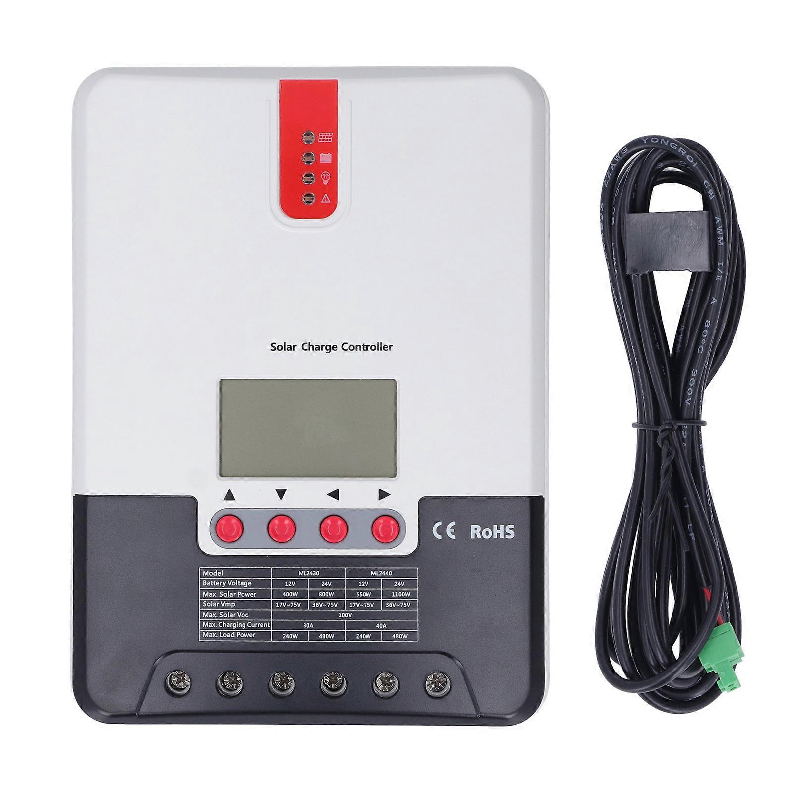 Solar Panel Charge Controller LCD Display MPPT Charging Regulator with Communication 40A 12V 24V