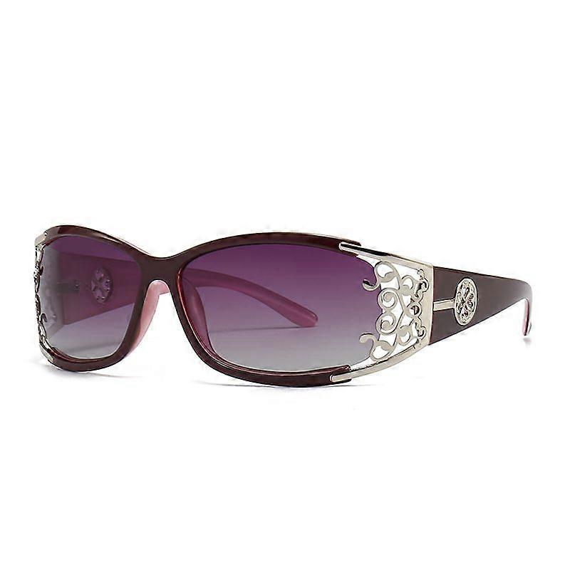 (Fuchsia) Retro zonnebril, aangepaste zonnebril, brede frame dames zonnebril