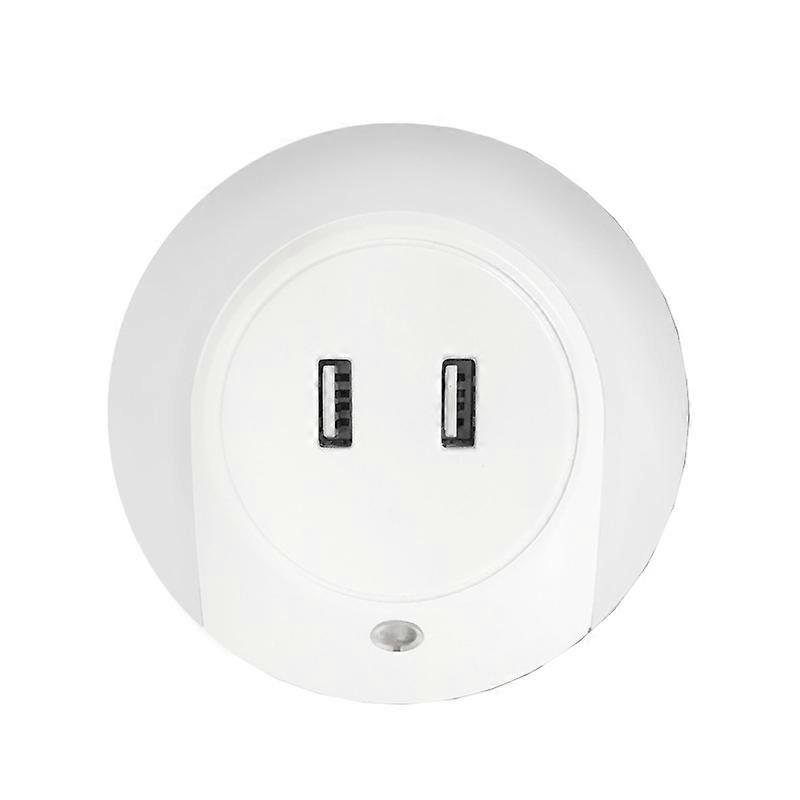 A78B LED Night Light With USB Port Intelligent Light Control Sensor Light, Plug:UK Plug