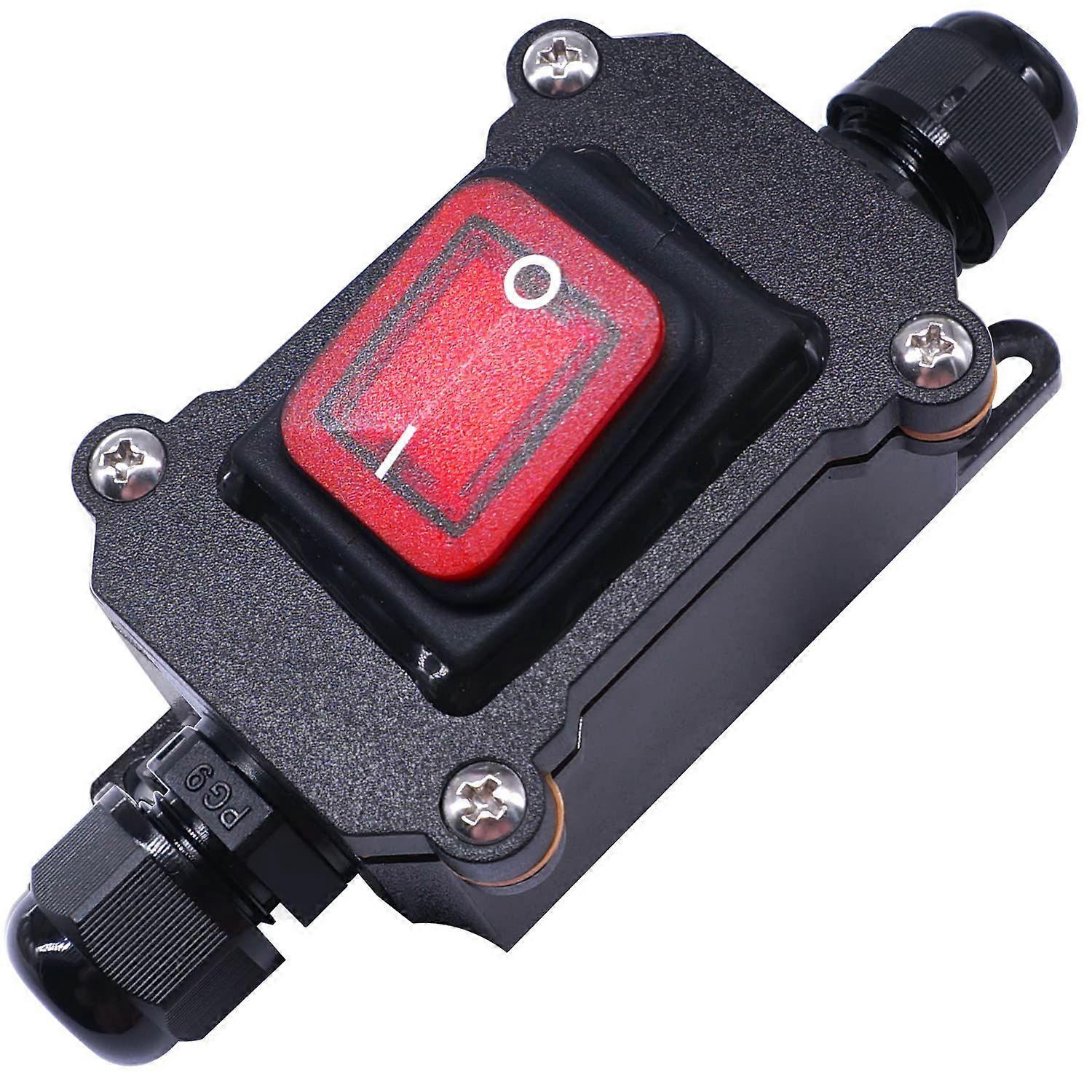 Electrical switch - boat-shaped switch with red LED light high-power waterproof switch hand-pinch single-control boat-shaped small switch button