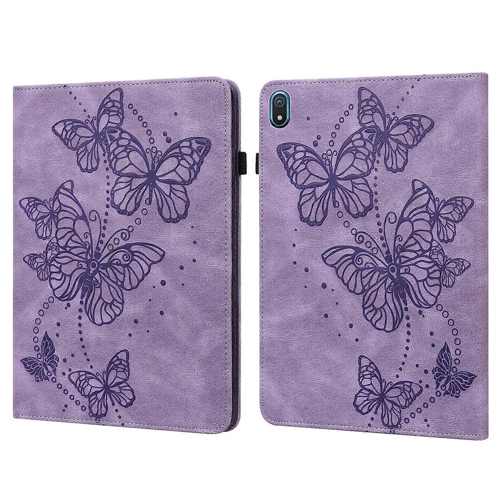 For Nokia T20 10.4 2021 Embossed Butterfly Pattern Leather Tablet Case