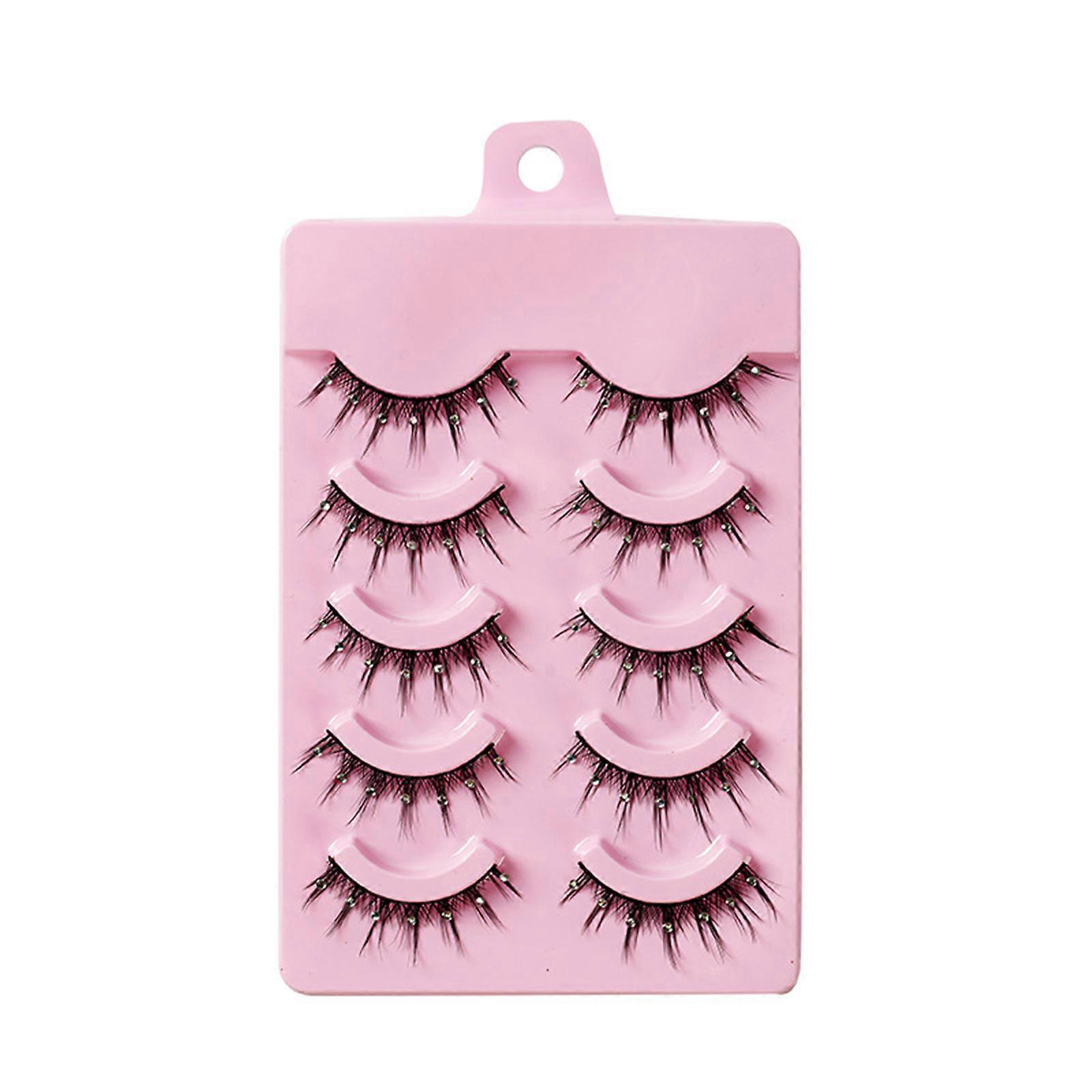 Lashes with Rhinestones Dramatic False Eyelashes Glitter Fluffy Wispy Lashes