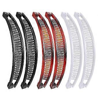 6pcs Women Gift Banana Clip Clincher Comb Headwear Styling Tool Party Retro