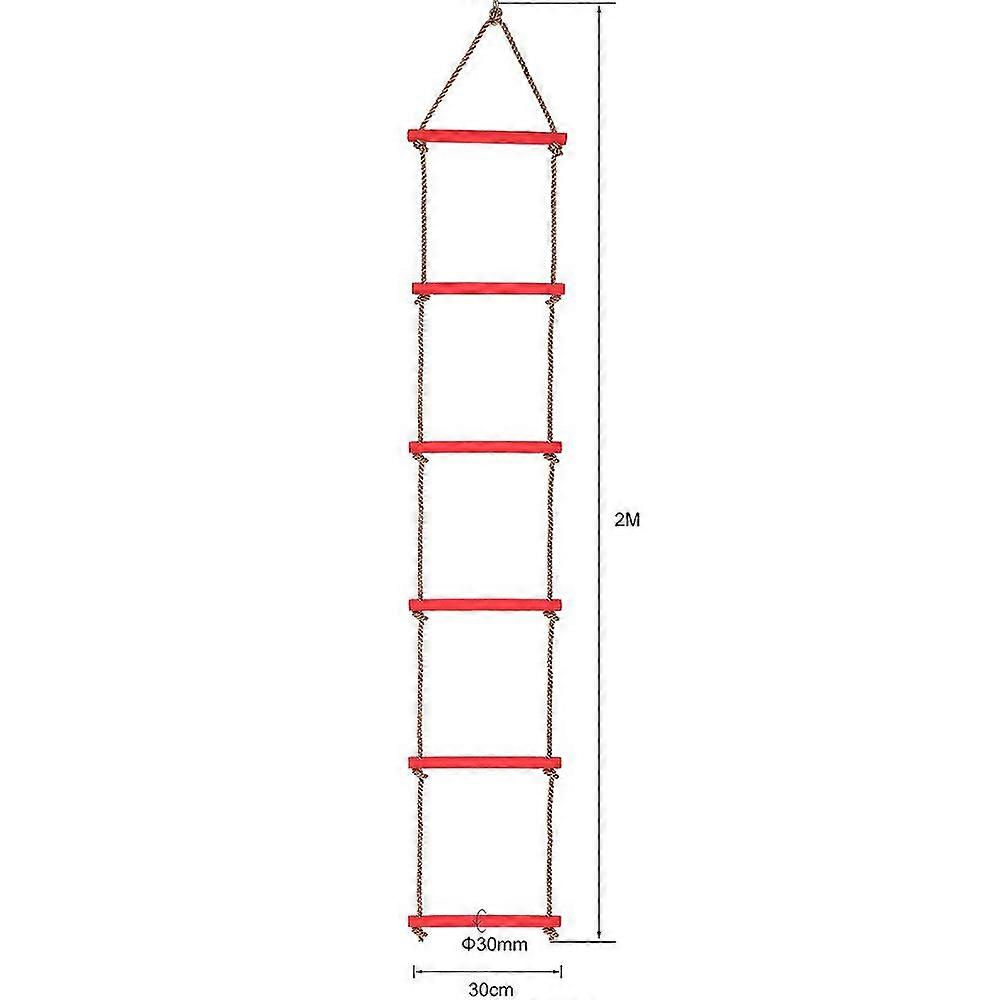 Climbing Rope Ladder Green Hanging 6 Bar Plastic Heavy Load Durable Hanging Rope Ladder for Kids