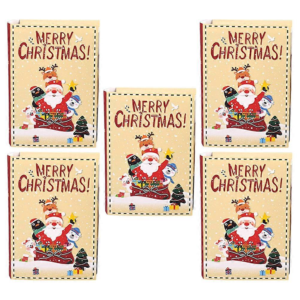 5pcs Book Style Christmas Candy Boxes for Festive Treats – Elegant Design for Parties, Gatherings, and Celebrations