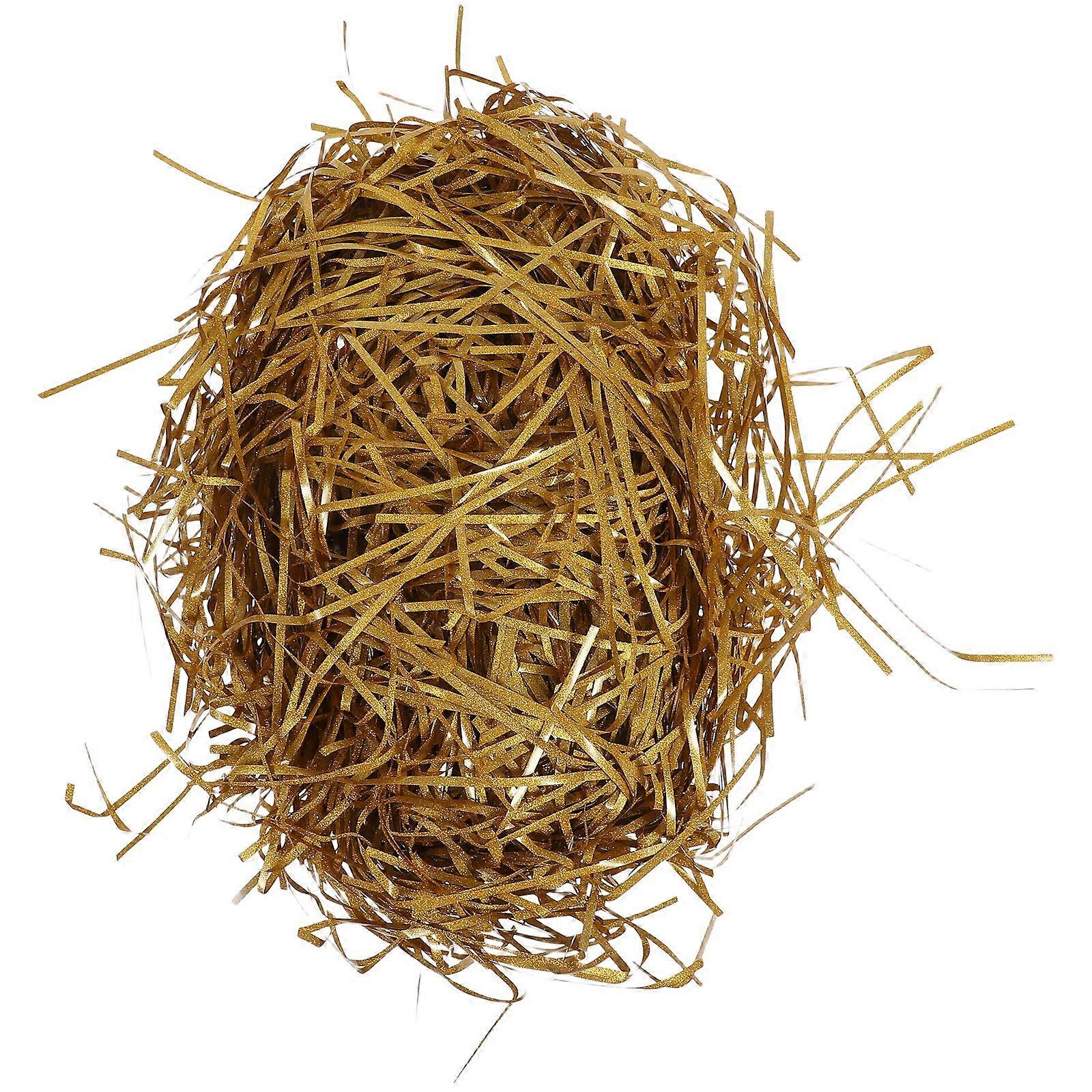 Gold Glitter Raffia Paper Shreds For Baskets And Boxes Crinkle Cut Paper Filler For Wrapping Decorative Shredded Packaging Material