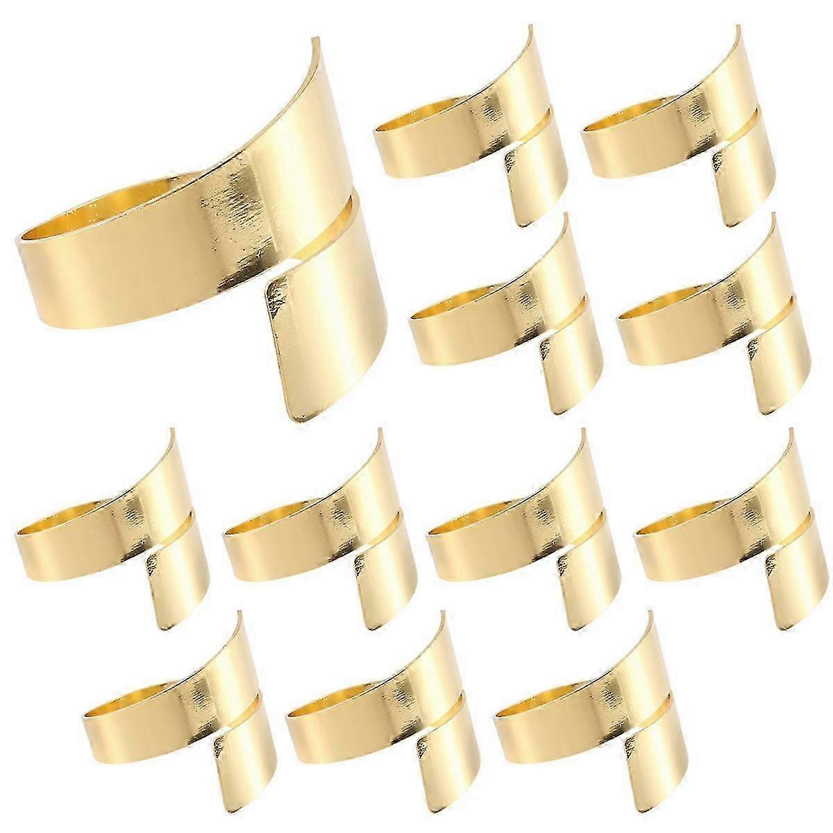 "12Pcs Gold Metal Table Decor Napkin Ring Holder Spring for Wedding Setting, Easter Dinner, 's Day"