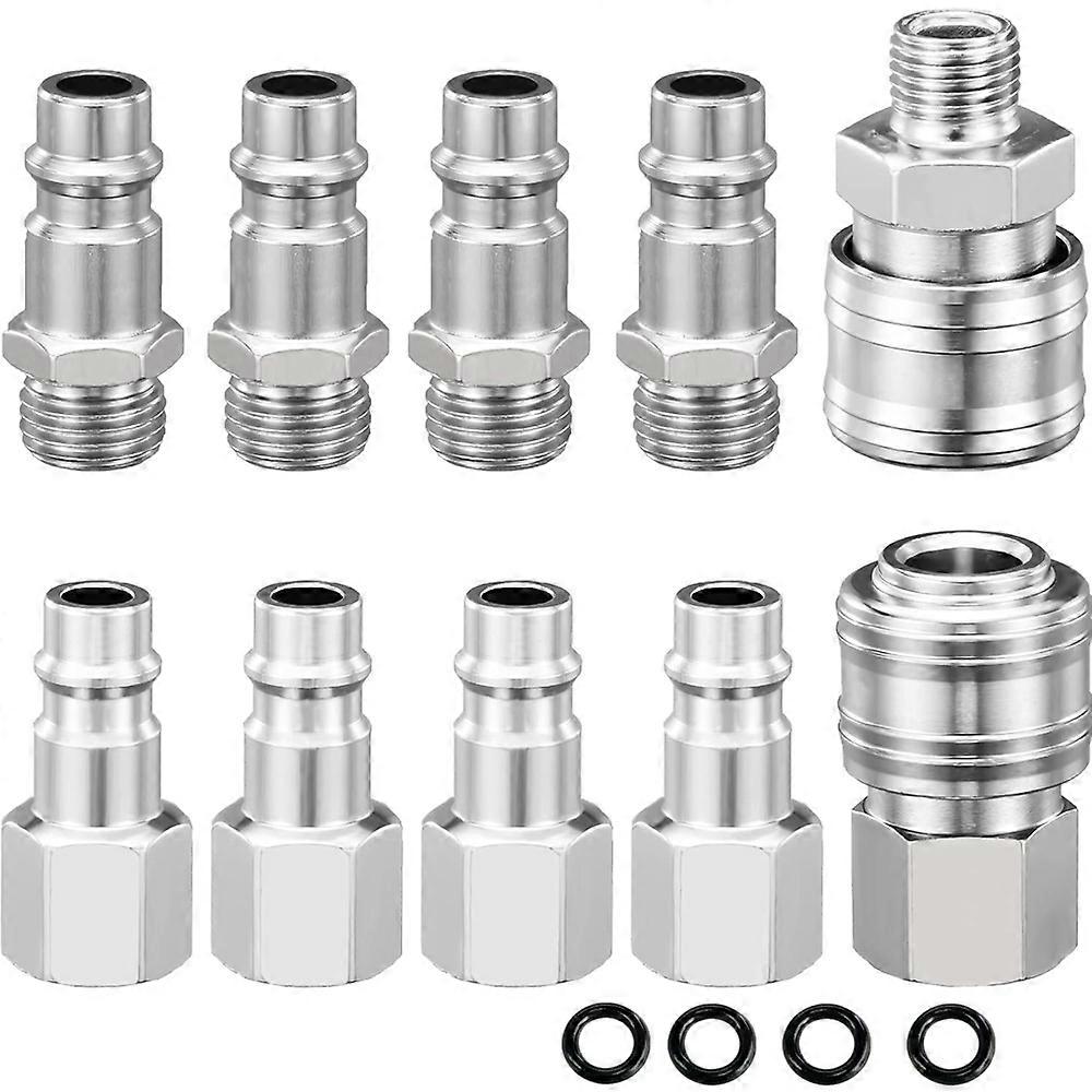 Compressed Air Quick Connector 1/4" EU Pneumatic Quick Connector, Compressed Air Blow Gun/Air Compressor Hose Connection, European Air Compressor Acc