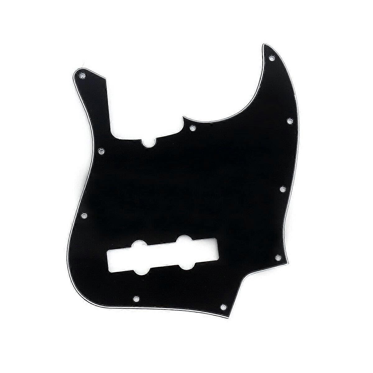 Guitar Parts 10 Hole Pickguard Scratch Plate for 4 String Jazz Bass JB Modern Black 3Ply Compatible Replacement