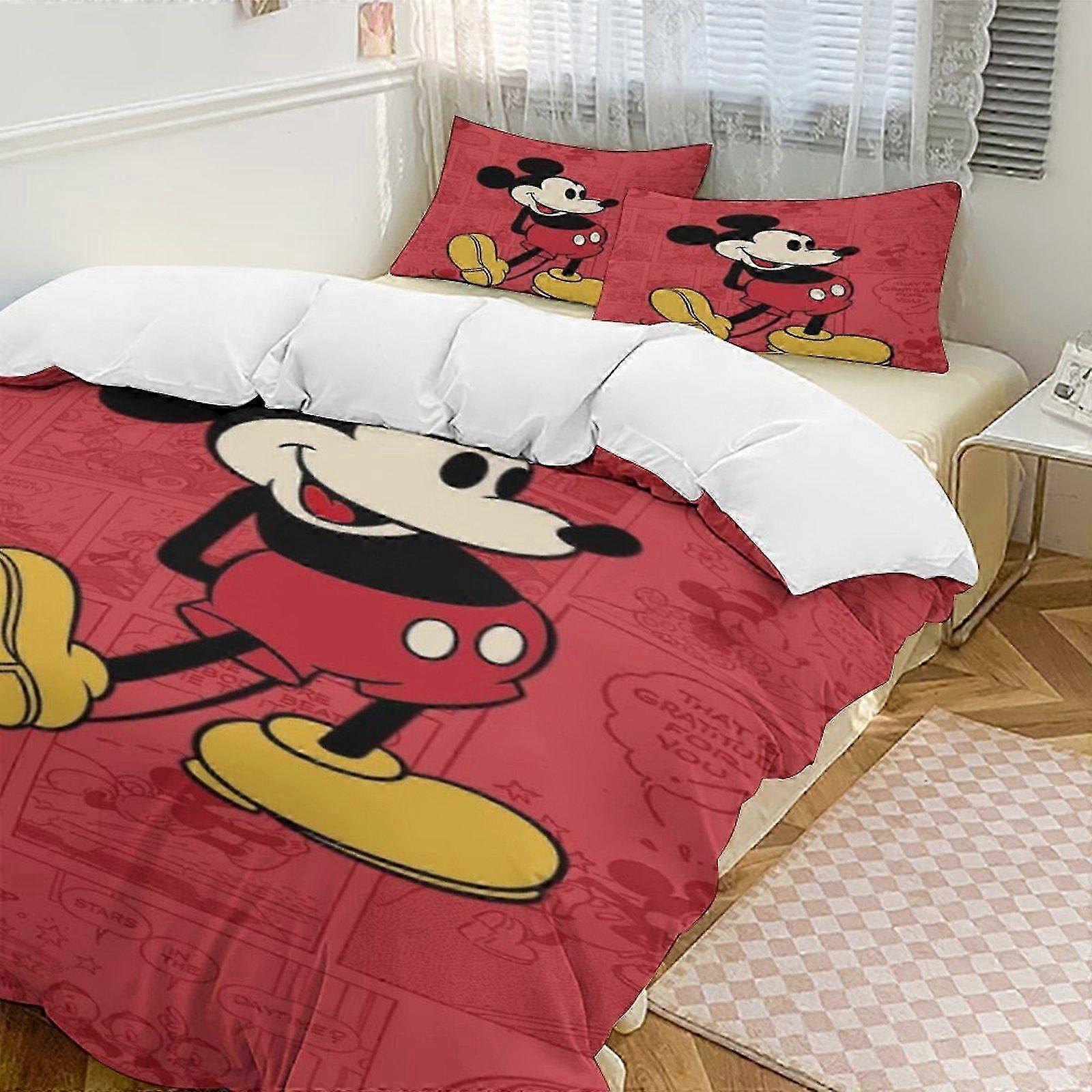 Conjunto de cama de 3 peças com capa de edredão e 2 fronhas para crianças e adultos, design de desenho animado, presente quente e fofo