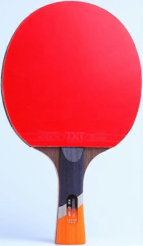 Table Tennis Bat Ping Pong Paddle with Carry Bag, Professional Offensive, Double-Sided Rubber, Pure Wood Handle, Size A