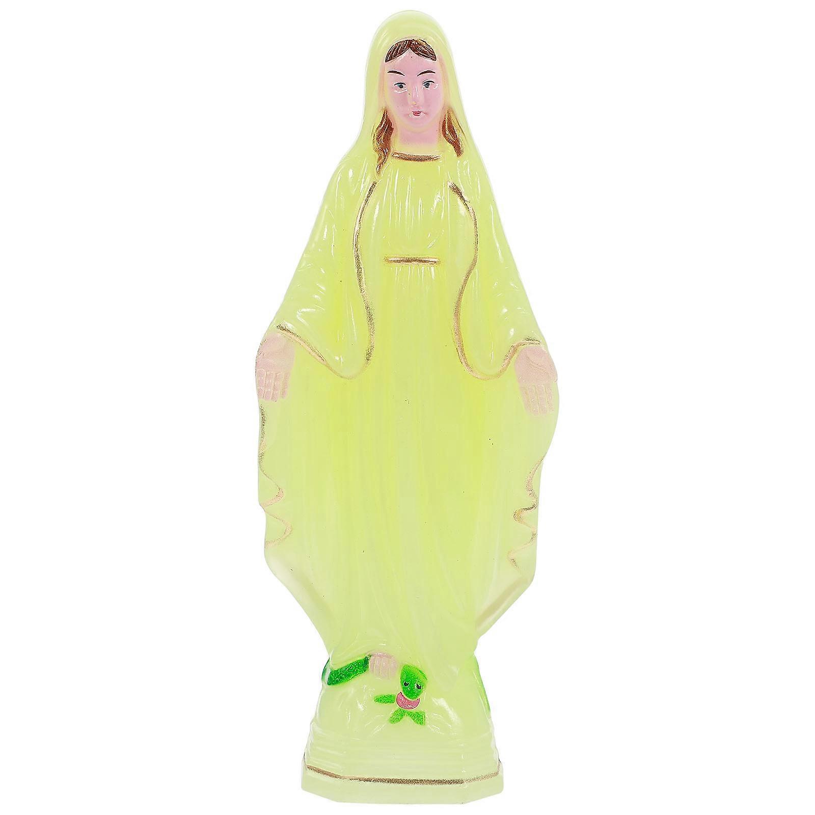 Yellow Virgin Mary Statue for Decor Made of Plastic with Premium Quality and Fine Craftsmanship 1pc
