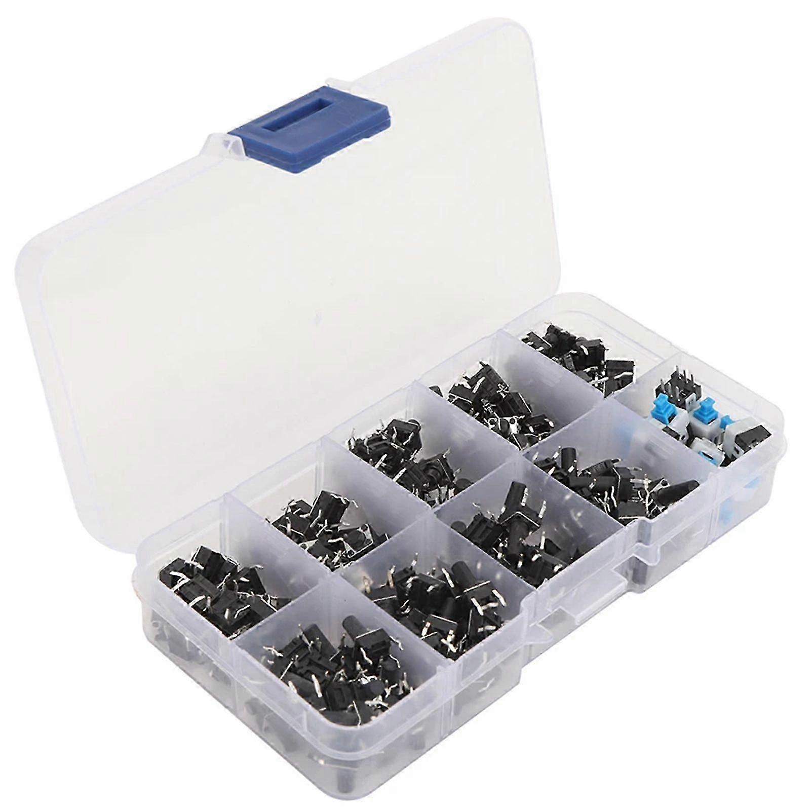180Pcs interrupteur à bouton-poussoir tactile Premium 10 modèles Kit d’assortiment de tact micro momentané