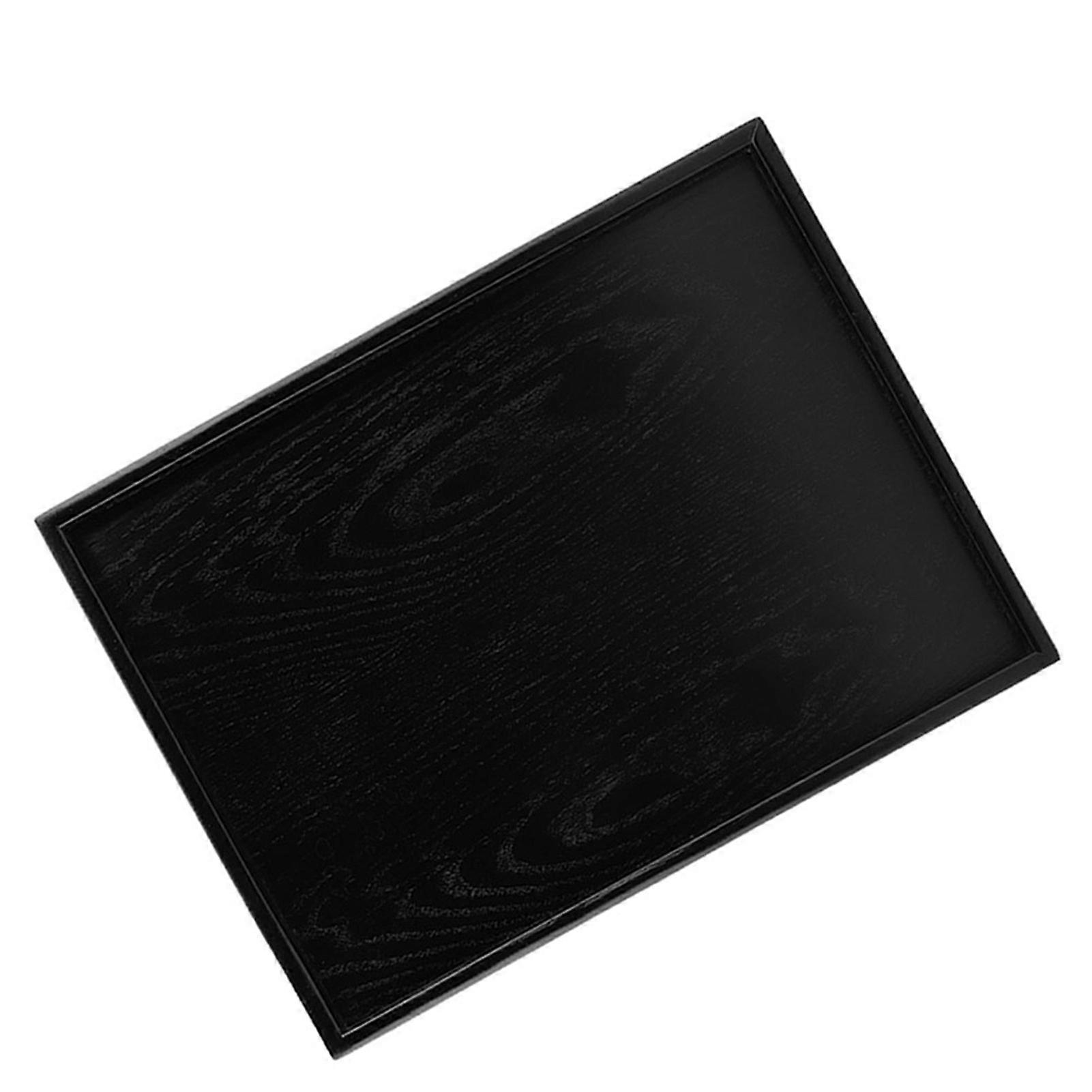 Rectangular Solid Wood Serving Tray for Tea, Coffee, Snack, Meal, Plates, 40 x 30 cm