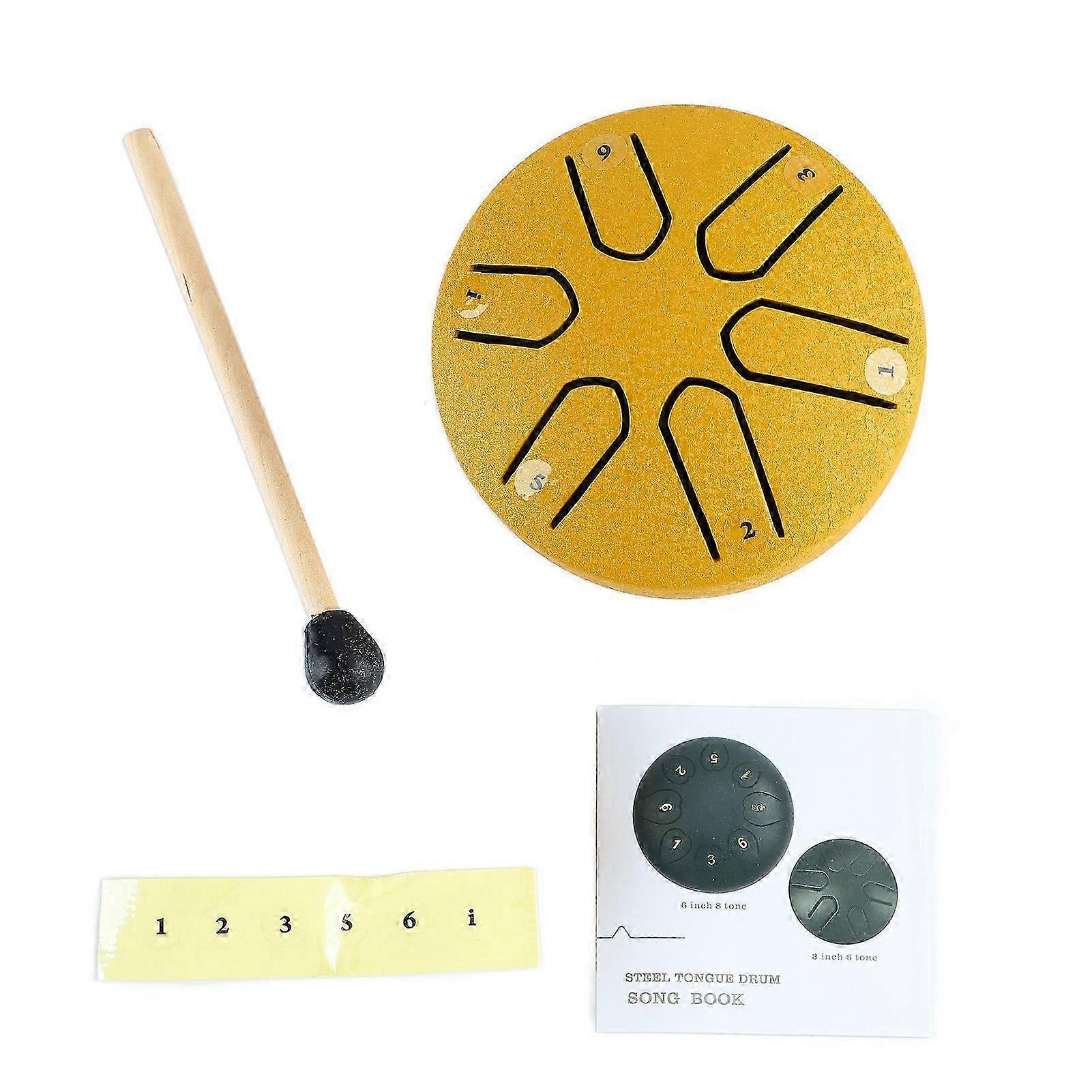 2025 Handpan Drum Professional Mini 6 Note Worry Free Tongue Drum Percussion Instrument with Drumstick