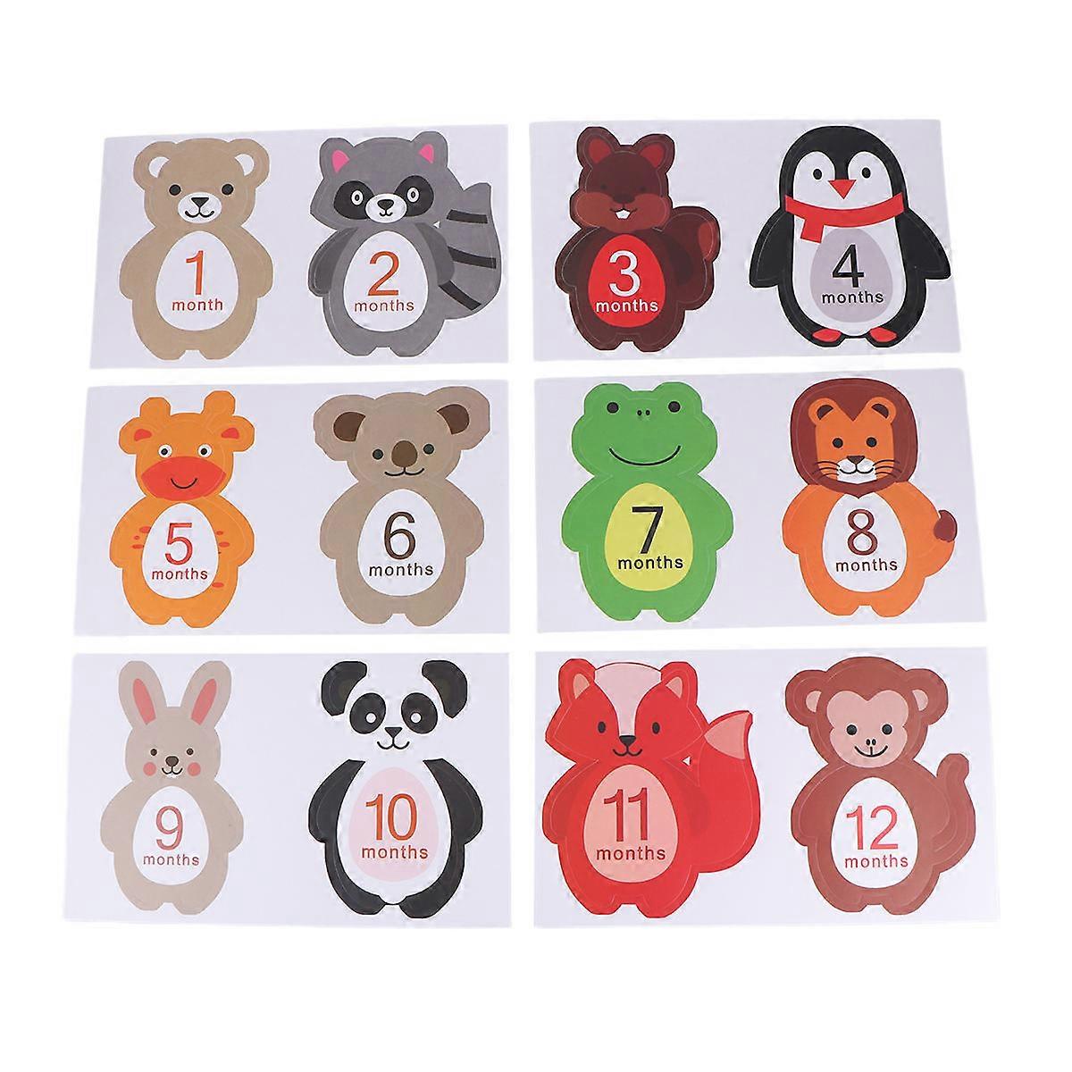 Monthly Planner Stickers Nursery Decorations for Baby First Year of Life 12Pcs