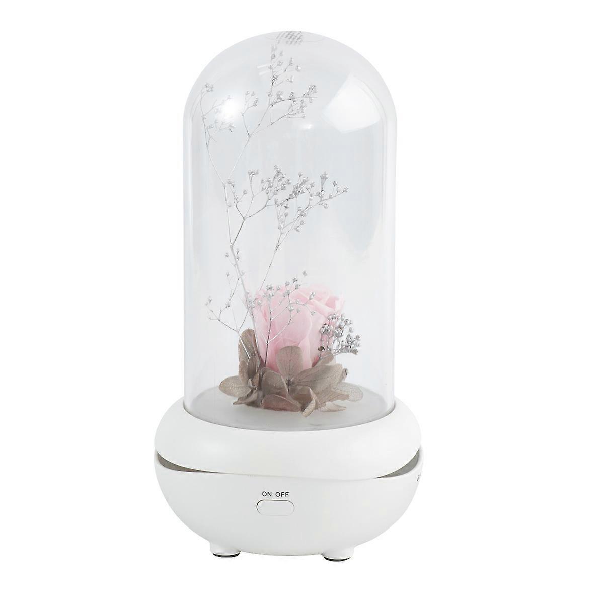 Room Diffusers For Essential Oils Aroma Diffuser Eternal Flower Design Led Humidifier Purifier Night Light for Room Pink Rose 1Pack
