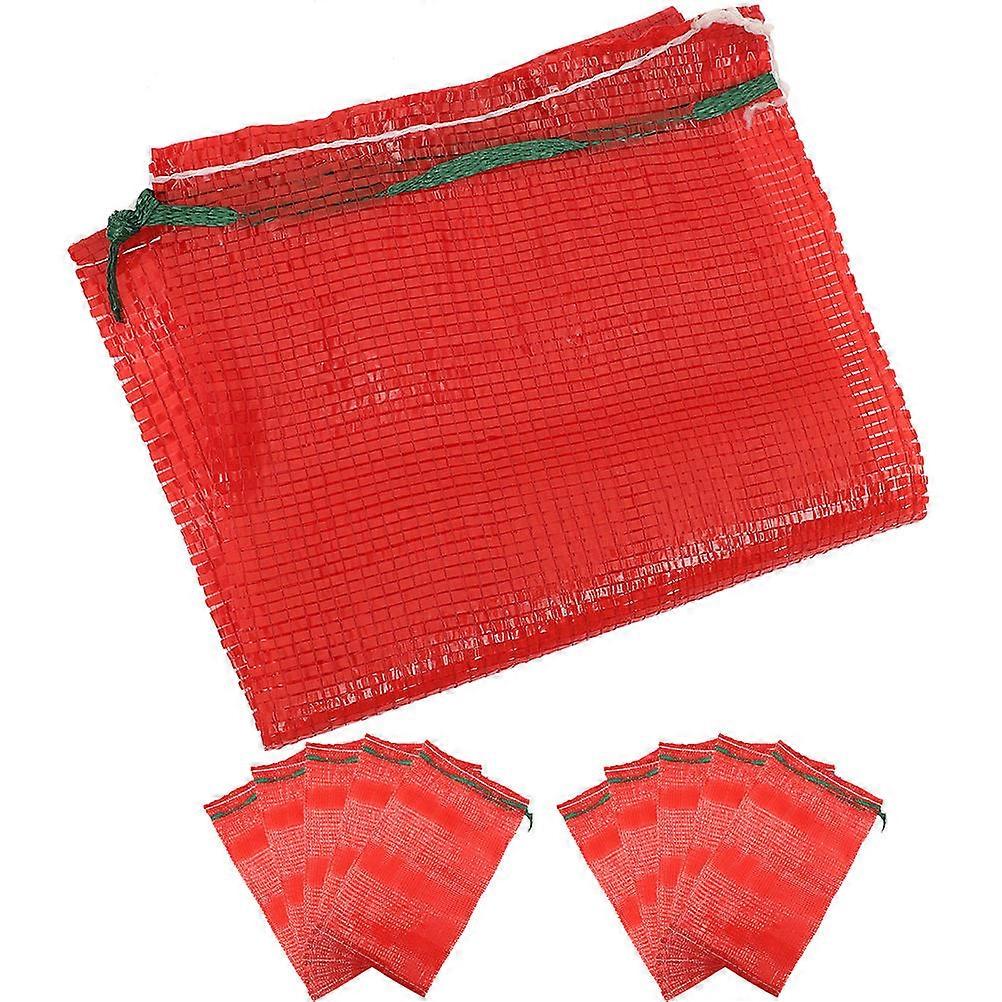 50pcs Mesh Vegetable Bags with Drawstring for Onions, Potatoes, Fruits, Garlic, and Apples – Reusable Agricultural Packaging
