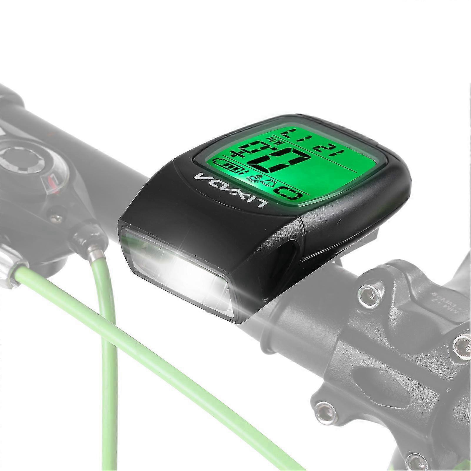 3 in 1 USB Rechargeable Wireless Bike Computer with LED Light & Horn - Cycling Speedometer for Bicycles