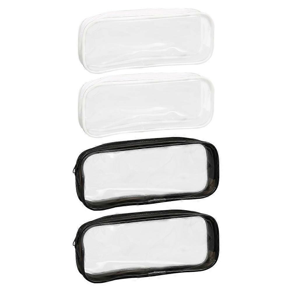 PVC Pencil Case for Storage 4Pcs Transparent Waterproof Stationery Holder