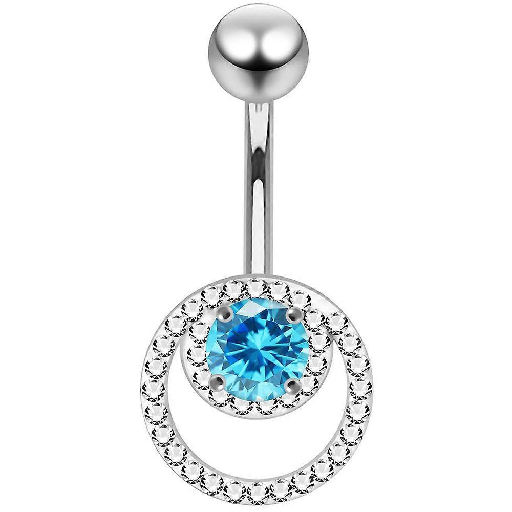Cz Jewelled Cutout Crescent Non Dangle Belly Button Ring