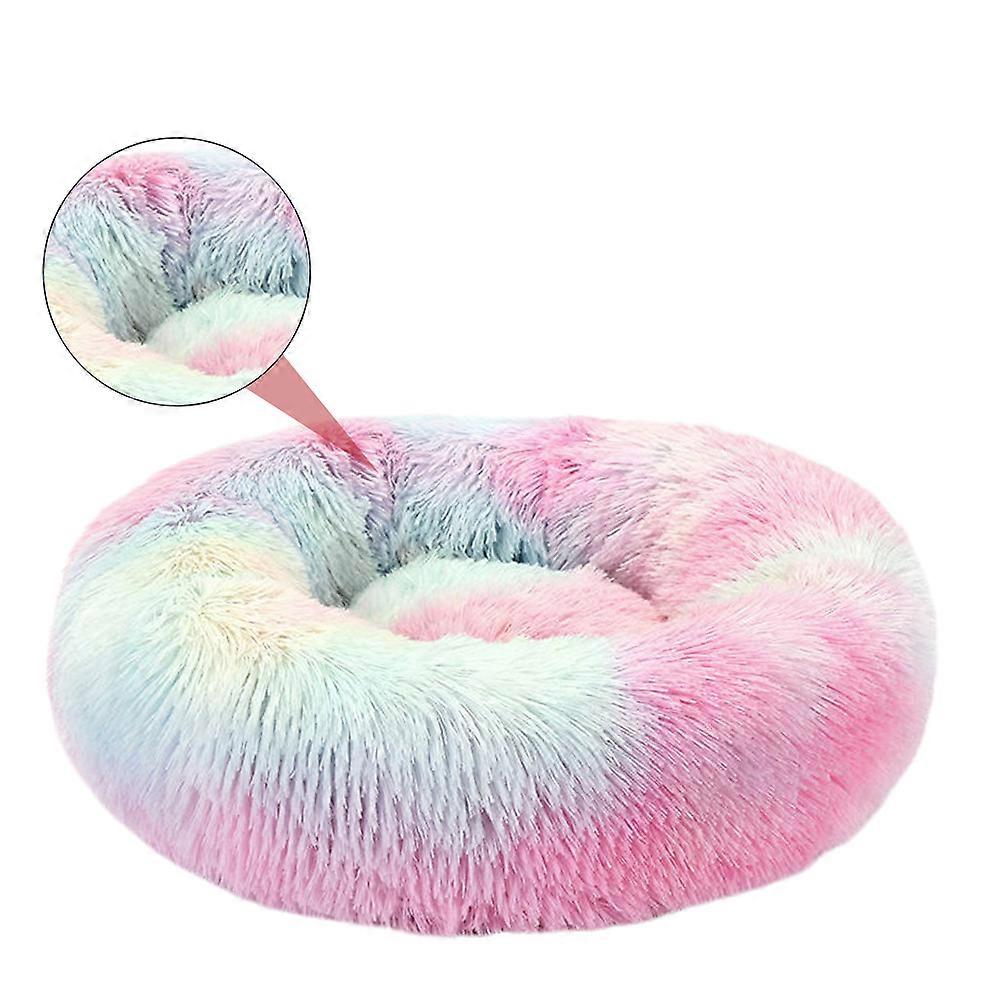 Pet Sleeping Mat Round for Cats and Dogs Assorted Color 40x40x15cm Resting Place 1Pack