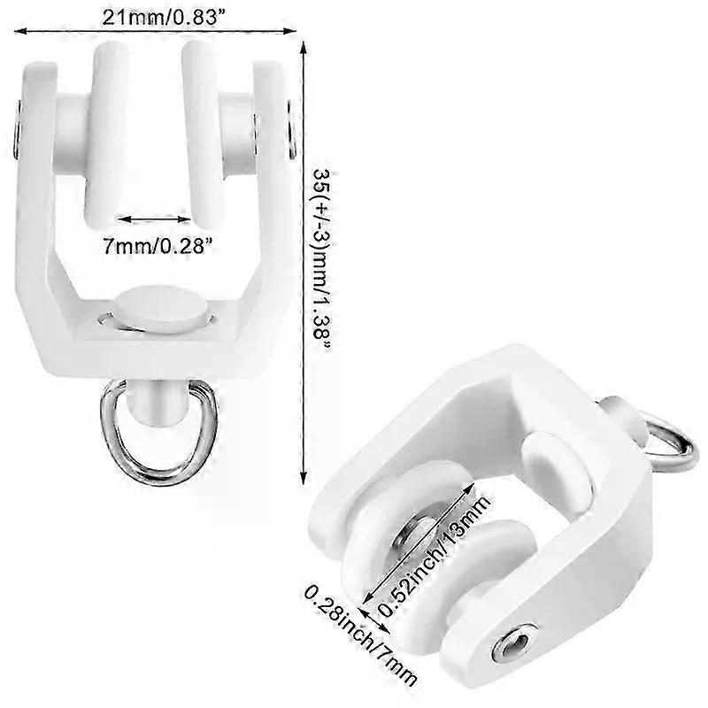 Ceiling Curtain Track Rollers Flexible Bendable Curtain Track Rollers 11 mm White Plastic Drapery Rail Gliders With Hooks