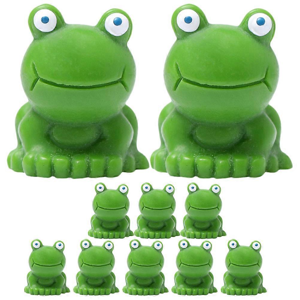 10pcs Resin Frog Statues for Micro Landscape Garden Decoration – Delicate Animal Figurines for Flower Pots, Fish Tanks, and Lawn Ornaments