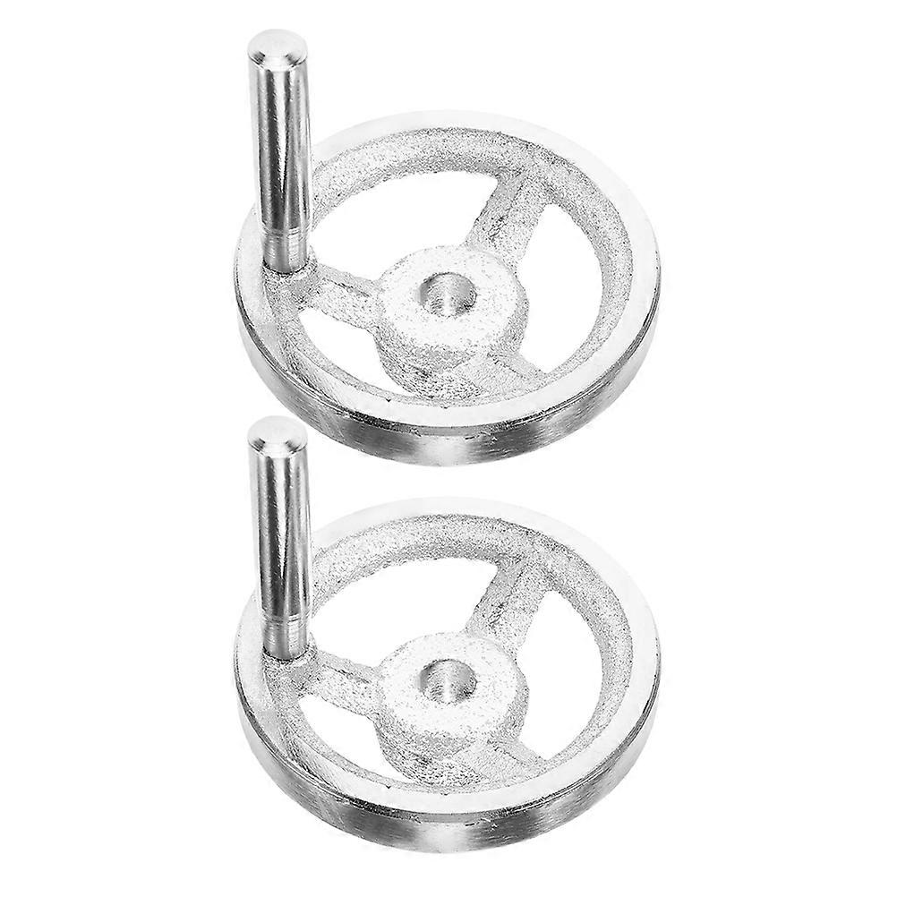 Hand Wheel Crank Handle Replacement For Machine Tools Industrial Use Silver 7.80X7.50X7.50cm 2Pcs
