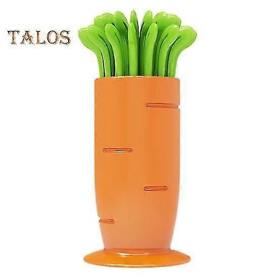 30Pcs Creative Radish Fruit Fork Set Non-Slip Design Food Grade PP Material Easy Grip Fruit Fork Home Supplies