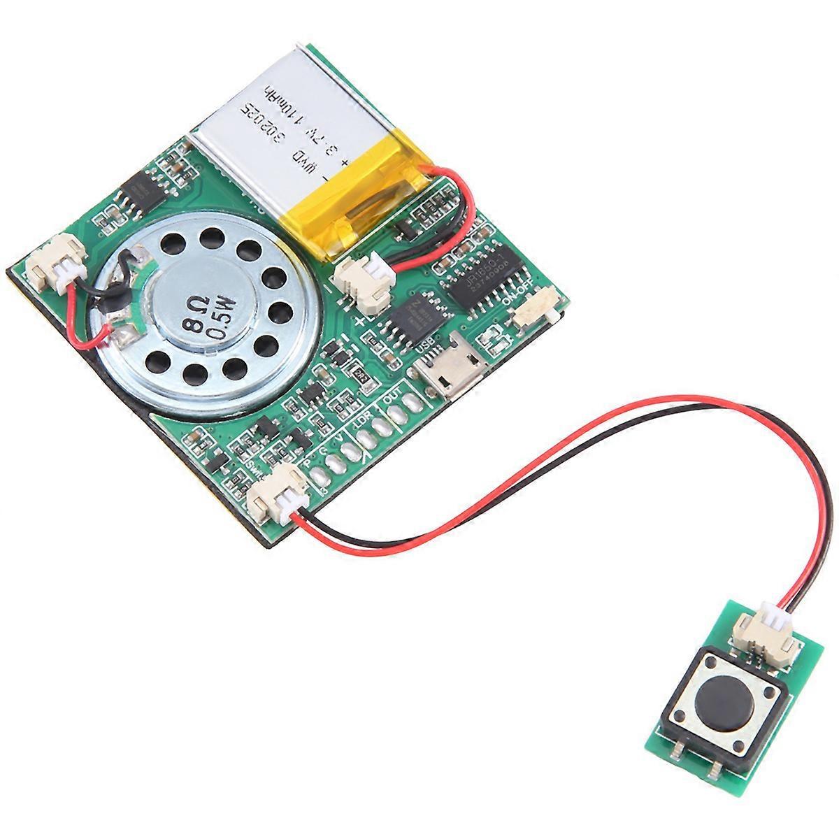 USB Recording Music Module Greeting Card, button