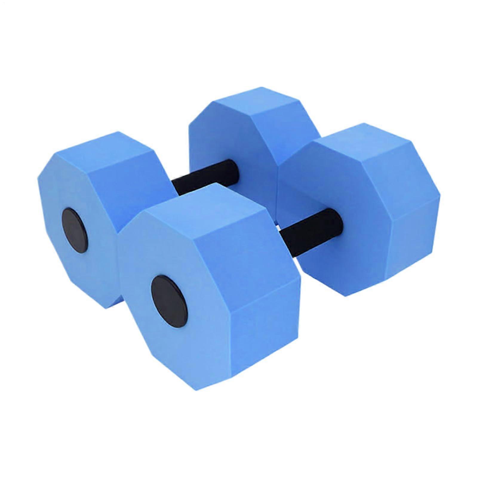 Aqua-Fitness Weights, 1 Pair of Water Weights for Pool Training, High-Density Dumbbells with Grip Profile, Blue