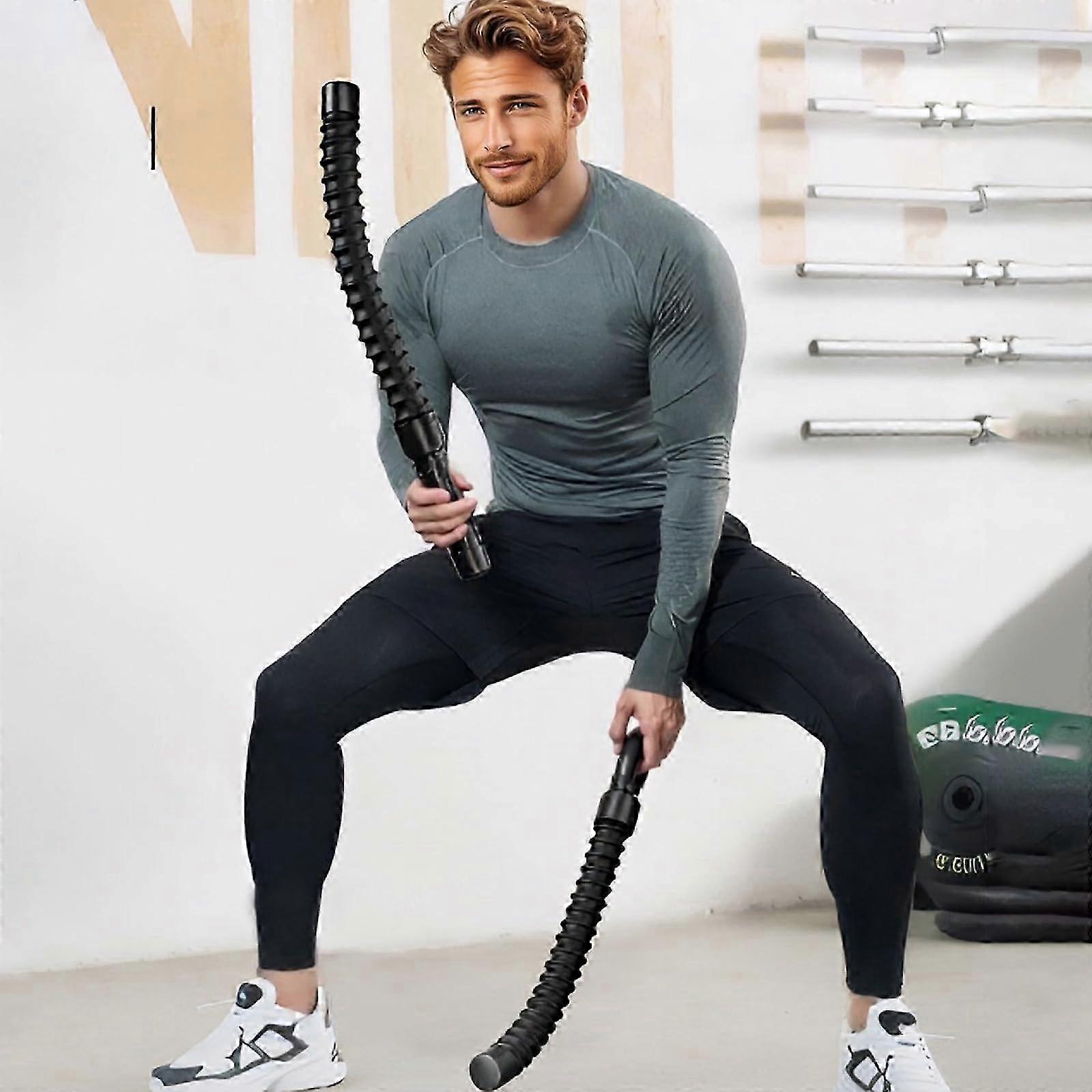 HIITトレーニングに最適な、筋肉増強ホームジム機器用の2ピースバトルロープ