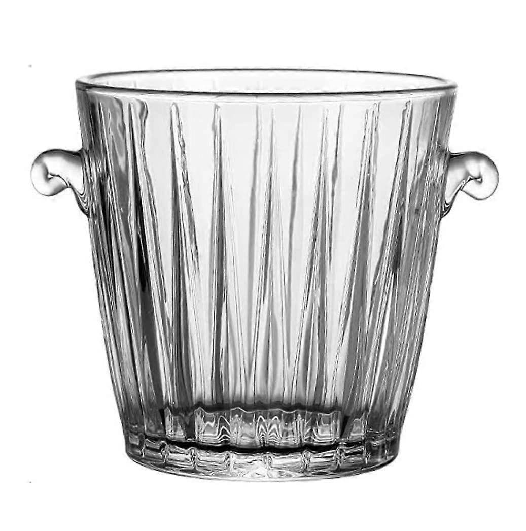 Ice Bucket Glass Portable Champagne Bucket Transparent Thickened Ice Bucket Model B For Home Bar Ice Cube Storage