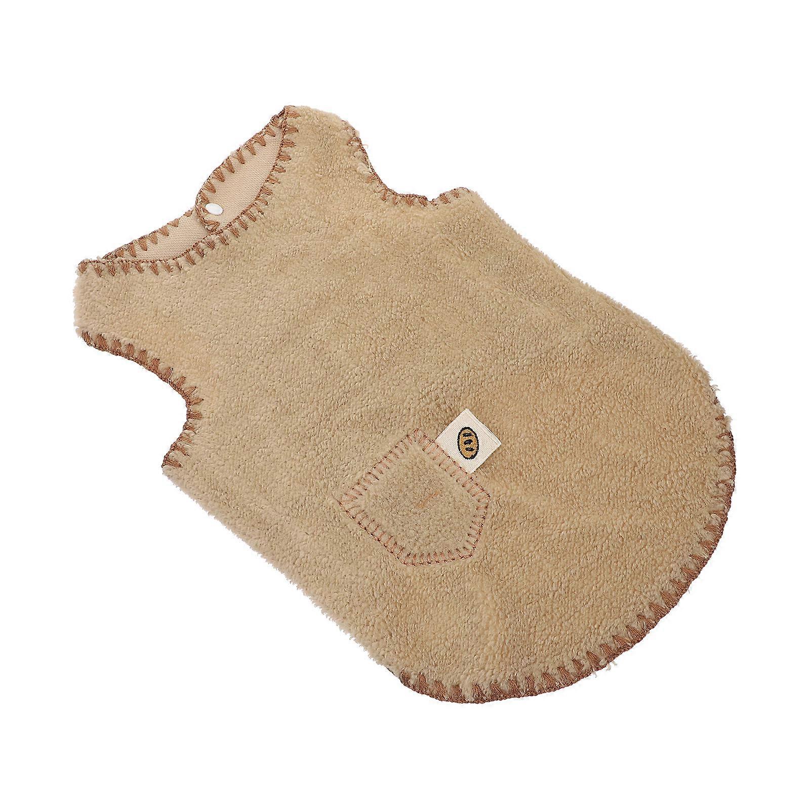 Puppy Winter Clothes Dog Waistcoat Stain Prevention For Pets Light Brown M 1Set