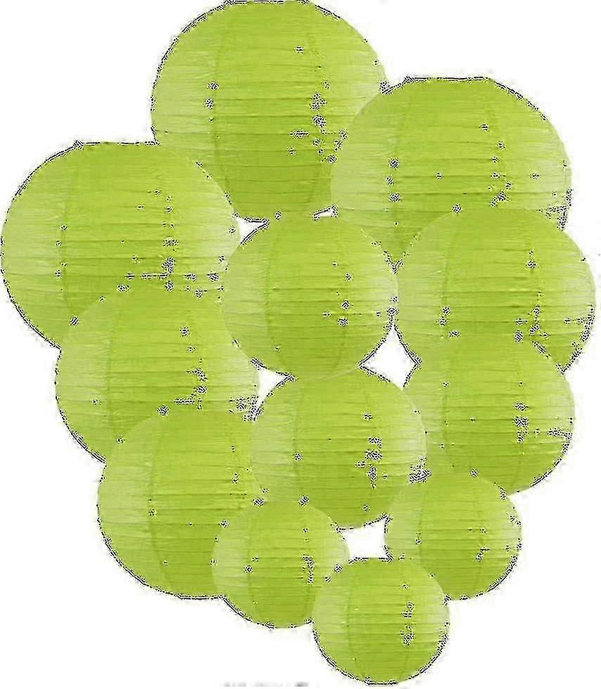 12 Pcs Multicolor Round Paper Lanterns for Festival Party Anniversary in 4 Sizes