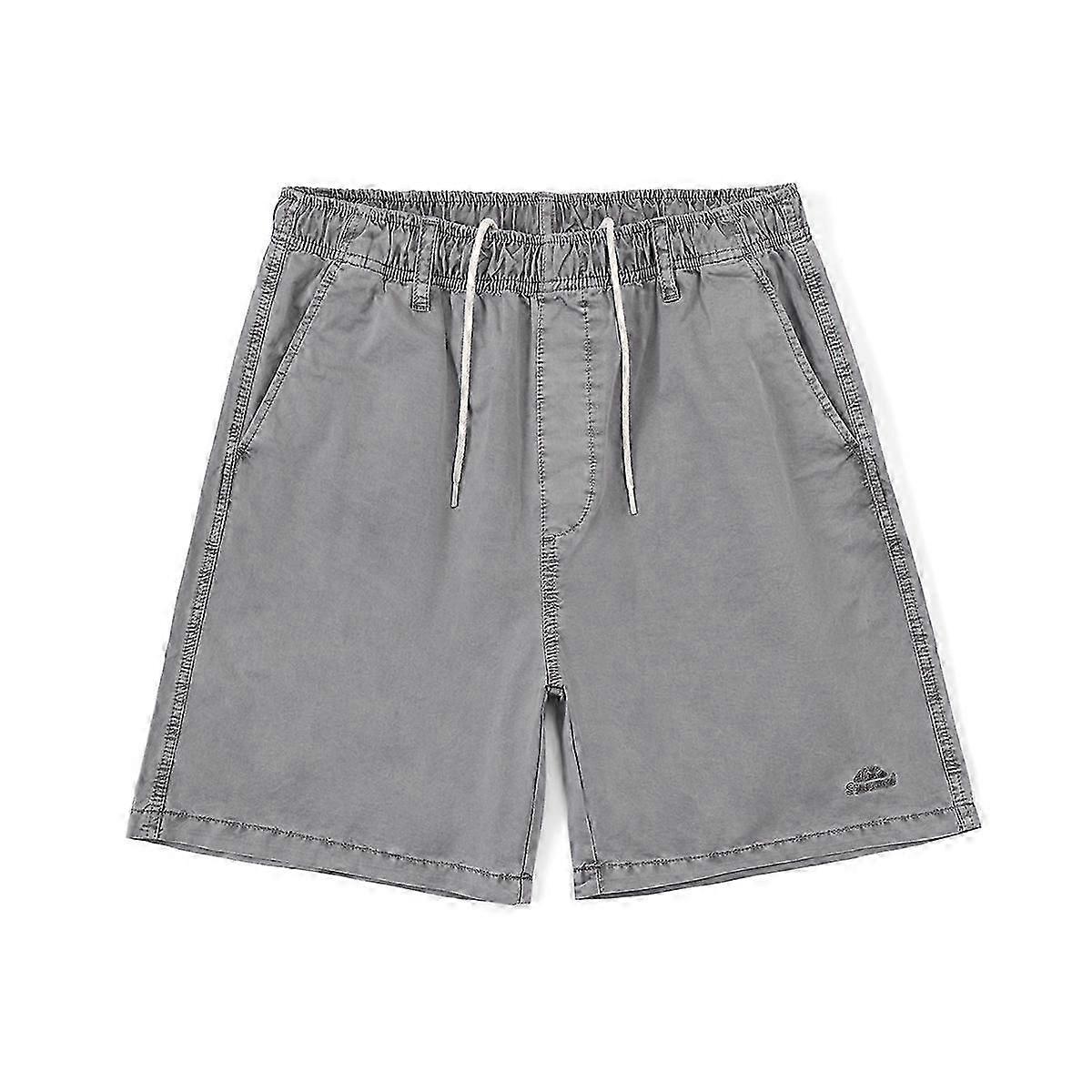 SIMWOOD 2023 Summer Vintage Washed Shorts Men Oversize Lightweight 180g Elastic Waist Shorts Plus Size