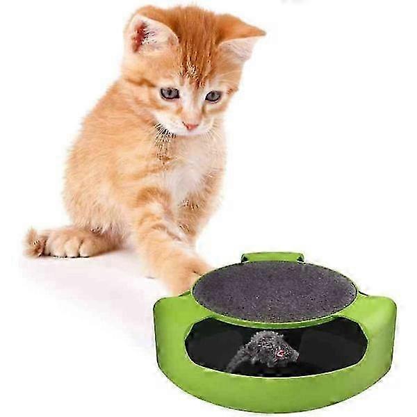 Rotating Mouse and Scratcher Toy for Cats