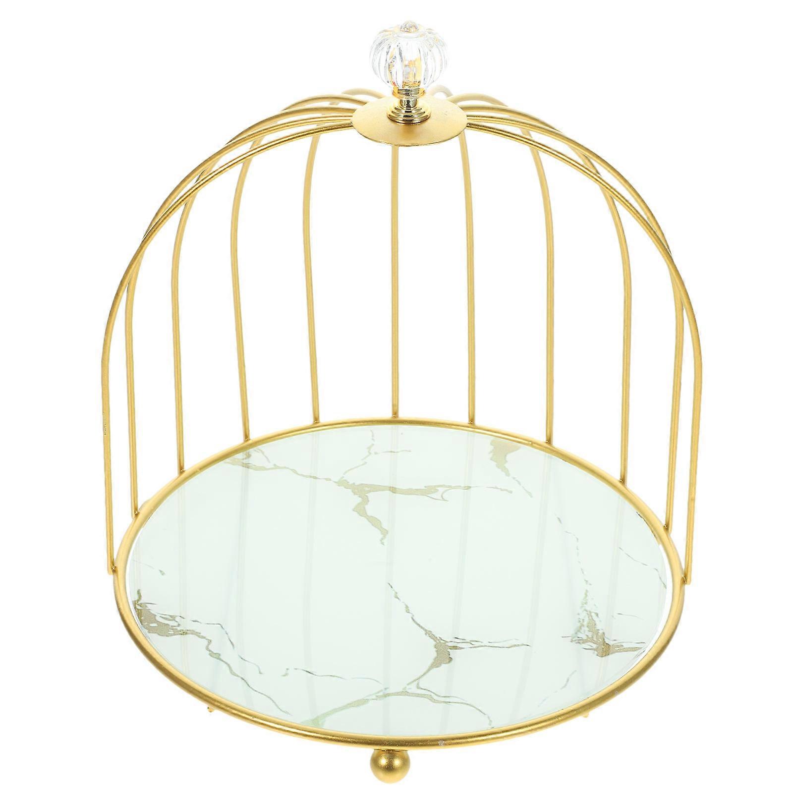 Dessert Display Stand Round Shape For Parties 20X23CM Glass And Iron 1Pack