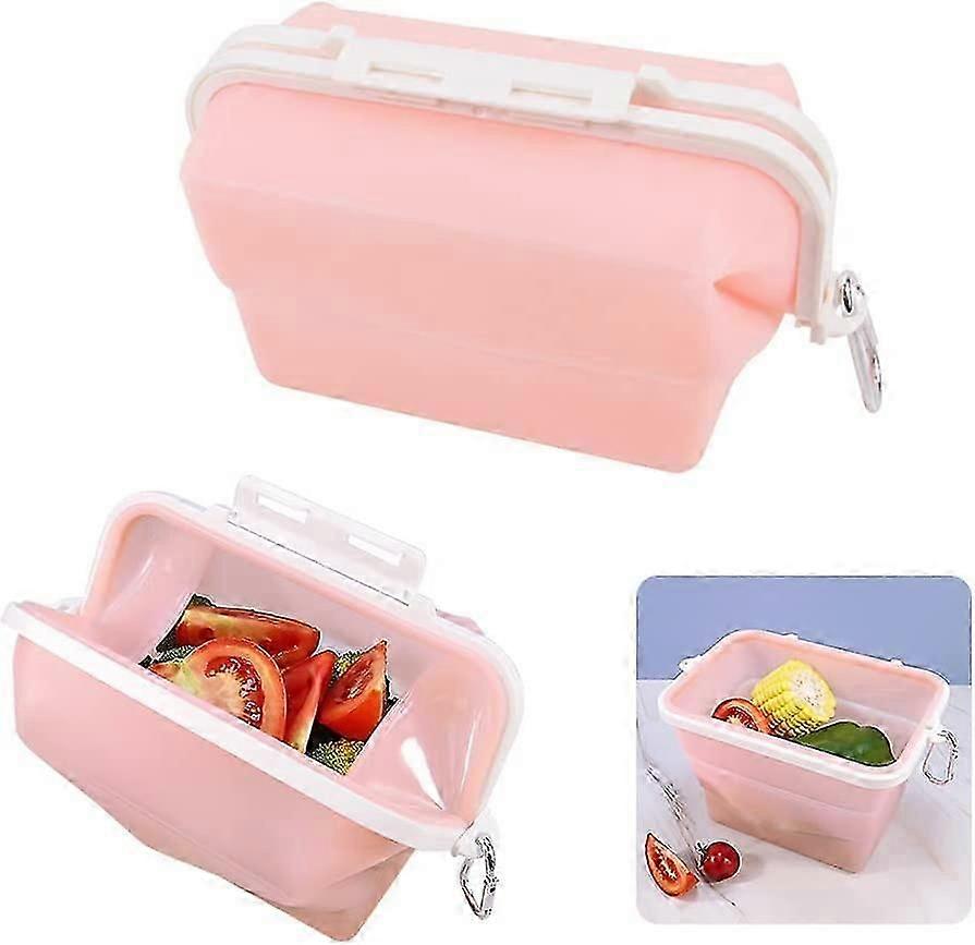 Collapsible Silicone Lunch Box - Microwave & Dishwasher Safe Container