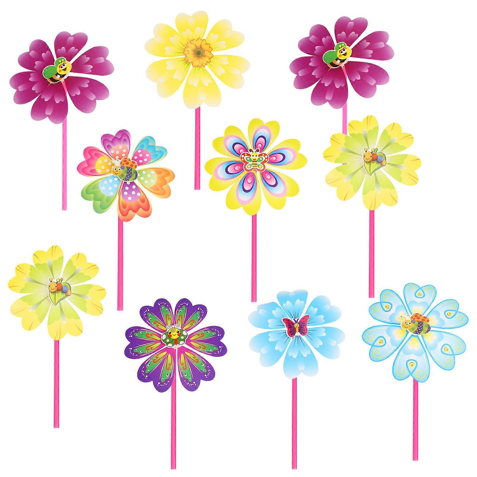 Peony Flower Windmill Outdoor Garden Decorations for Lawns, Courtyards, and Playgrounds Easy to Install, Unique Design, Random Color
