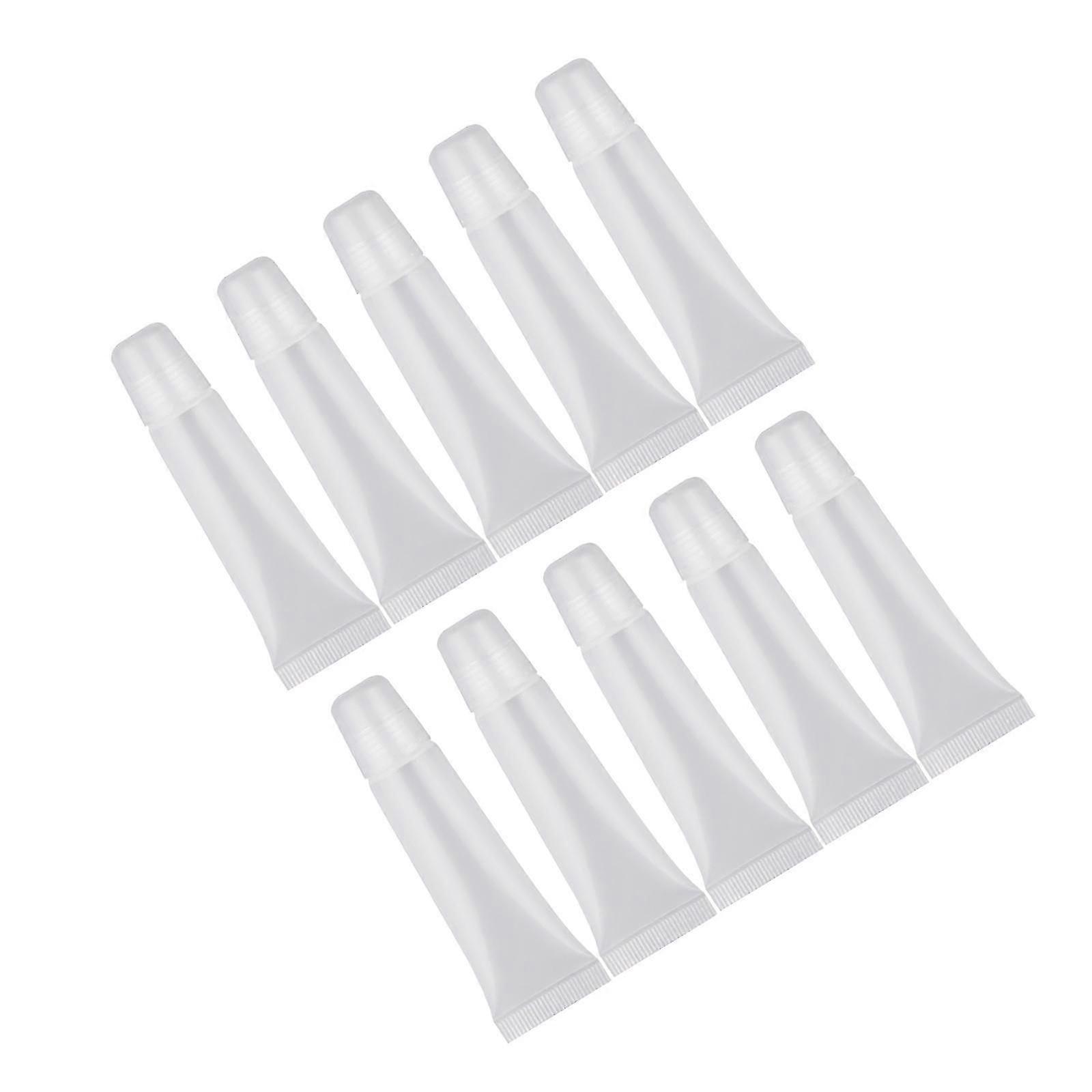 10x Lip Gloss Tubes Soft Empty Clear for Makeup DIY Lipgloss Base 10g