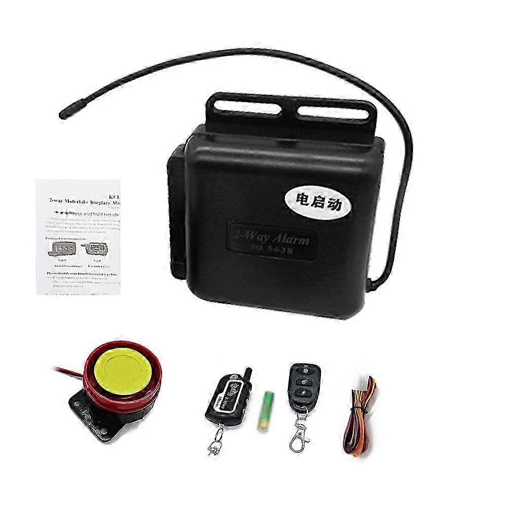 Motorcycle Anti-Theft Alarm System 2-Way Wireless Remote Engine Starter Stop Lock/Unlock Controller 12V with Adjustable Sensitivity 125dB Horn 2 Remot