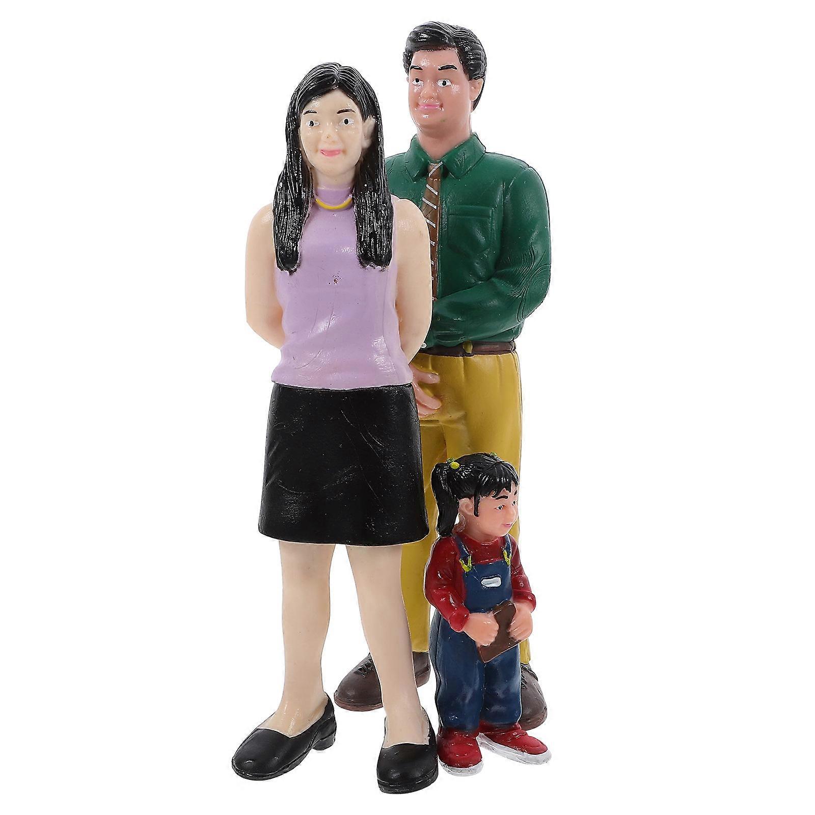 Dollhouse Dolls Family Figurines Set for Miniature Scene Creation Assorted Color 1Set