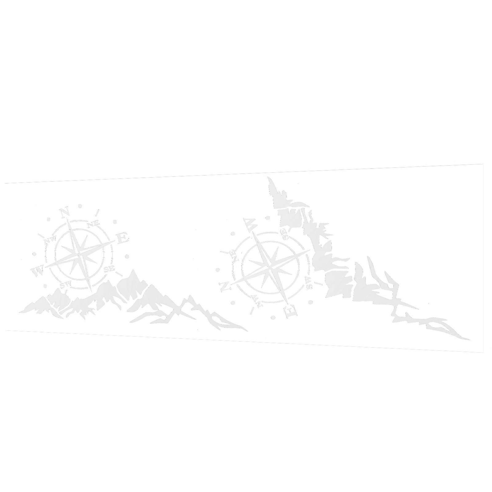 Compass Mountain Stickers Car Decals Decorative Waterproof 2Pack