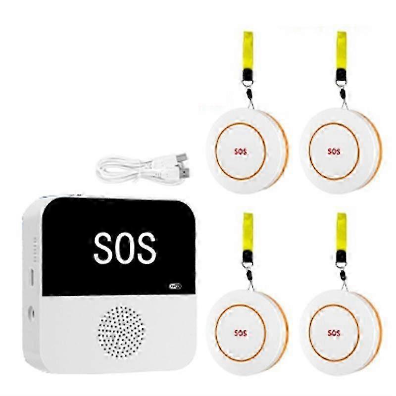 Wireless WiFi Elderly Caregiver Pager SOS Call Button Emergency SOS Alert System for Seniors Patient Edition 0709