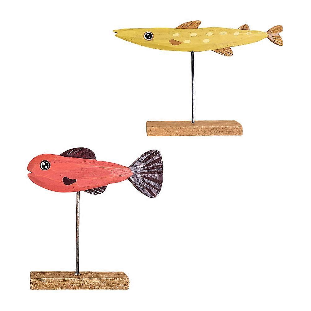 Fish Figurine Desktop Fish Decor Imagination Development 22x14.5cm 2Pcs