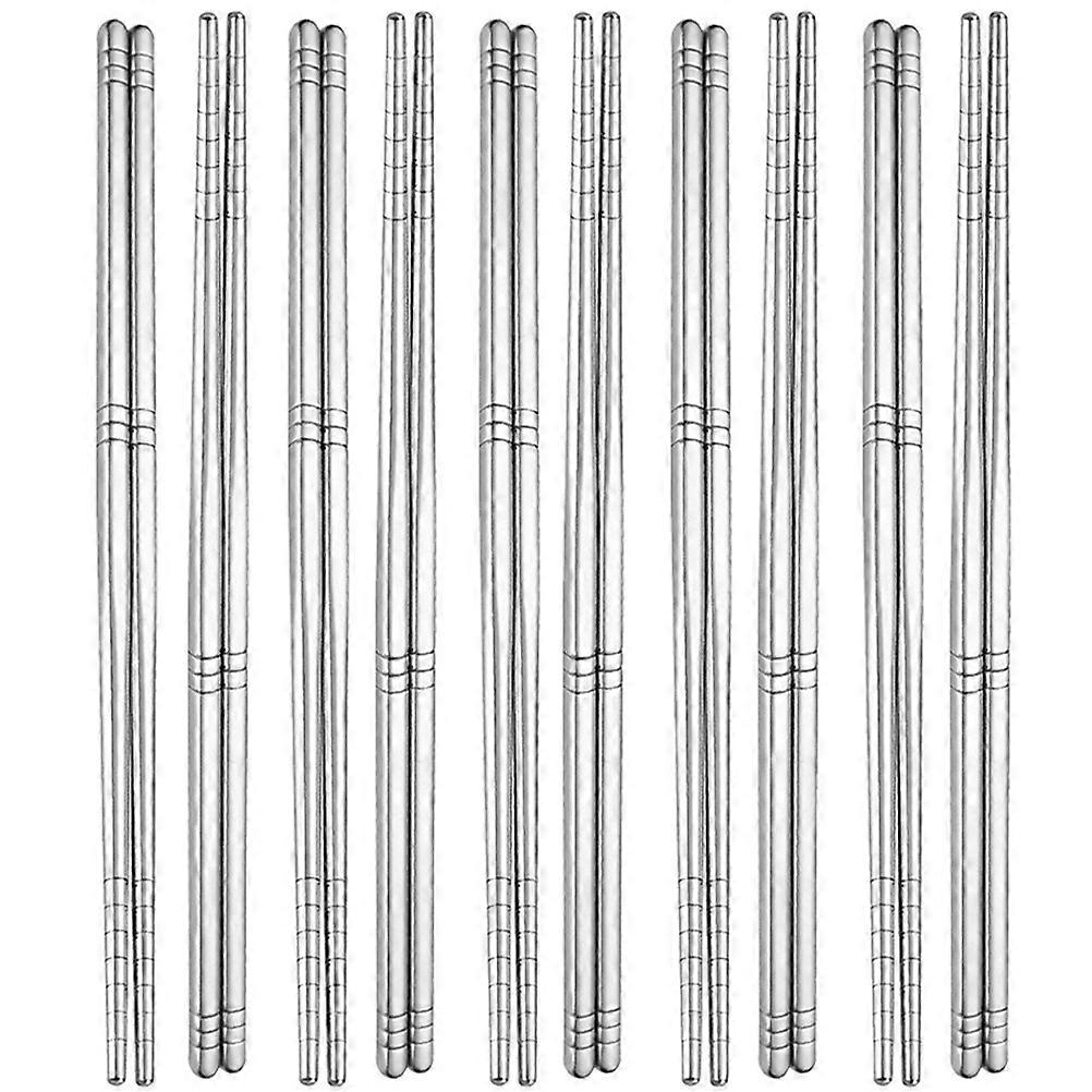 Dishwasher Safe Stainless Steel Chopsticks Multi-Function Compact Dinner Supply for Travel and Camping 10 Pairs