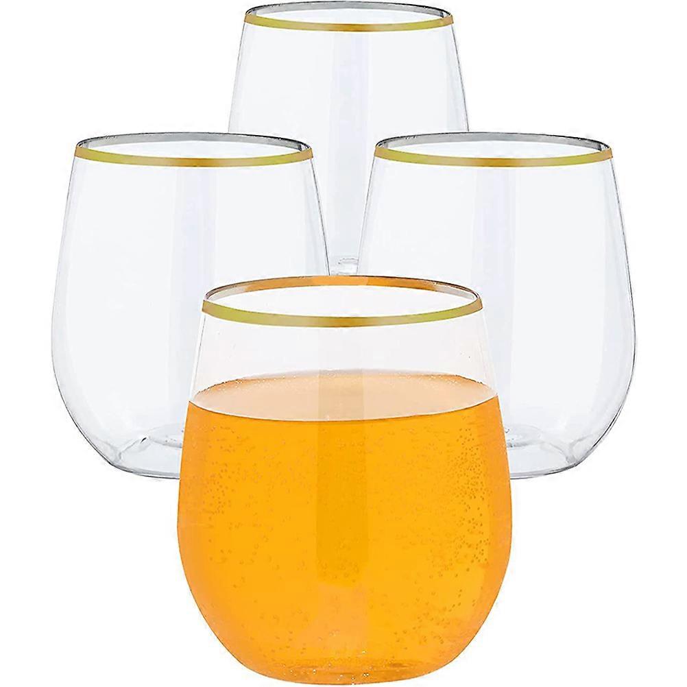 Clear Drinking Glasses Wine Whiskey Cup For Home Use Office Use Unbreakable Design 4Pcs